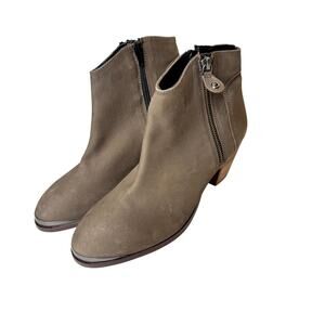 Diba Side Zip Heeled Leather Bootie - Brown NEW Size 8